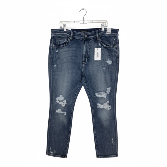 NWT Judy Blue Boyfriend Jeans Distressed Blue - Picture 3 of 14